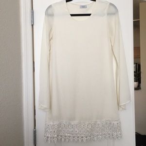 Tobi Cream Long Sleeve Dress